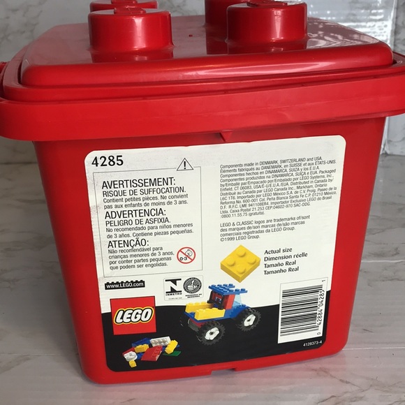 Lego Toys Vintage Lego 999 Classic 4285 Plastic Red Bucket Tote With Legos Inside Poshmark